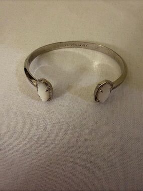 Kendra Scott Silver Open Cuff with White Stones